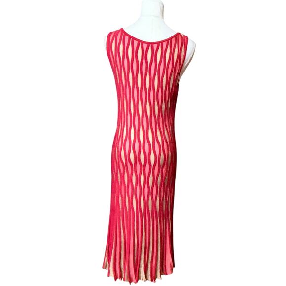 Maria Pavan Cable Knit Midi Dress Size S Sleeveless Stretchy Material - Picture 2 of 5
